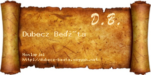 Dubecz Beáta névjegykártya